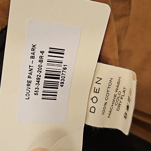 💕DOEN💕 Louvre Pant ~ High Waisted Pleated Ankle Pants Bark Brown 6 NWT - Picture 16 of 16